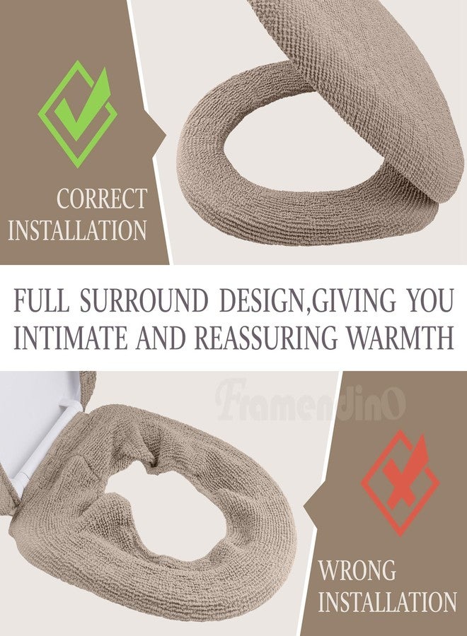 Framendino, Camel Toilet Lid Cover and Toilet Seat Covers Set With Elastic Bottom for Bathroom Decor - Image 3
